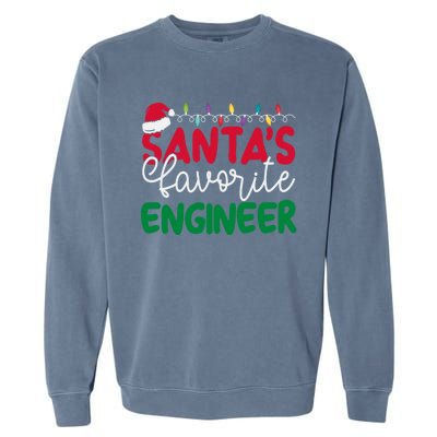 SantaS Favorite Engineer Family Matching Group Christmas Gift Garment-Dyed Sweatshirt