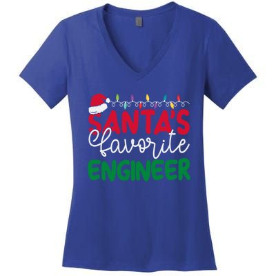 SantaS Favorite Engineer Family Matching Group Christmas Gift Women's V-Neck T-Shirt