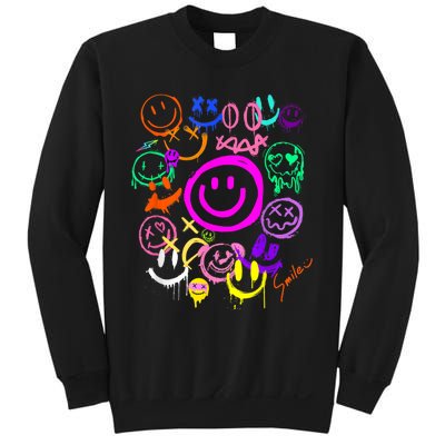 Smile Face Emoticons Fun Vivid Graffiti Smileys Graphic Sweatshirt