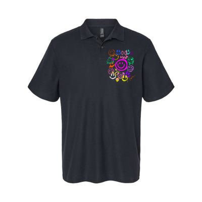 Smile Face Emoticons Fun Vivid Graffiti Smileys Graphic Softstyle Adult Sport Polo