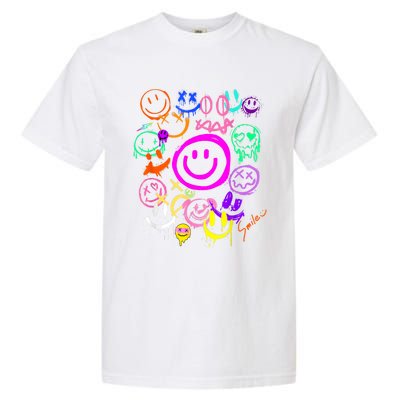 Smile Face Emoticons Fun Vivid Graffiti Smileys Graphic Garment-Dyed Heavyweight T-Shirt