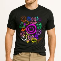 Smile Face Emoticons Fun Vivid Graffiti Smileys Graphic Cooling Performance Crew T-Shirt