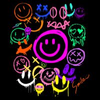 Smile Face Emoticons Fun Vivid Graffiti Smileys Graphic Apron