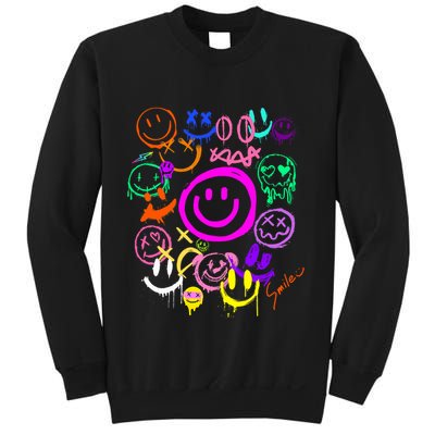 Smile Face Emoticons Fun Vivid Graffiti Smileys Graphic Sweatshirt