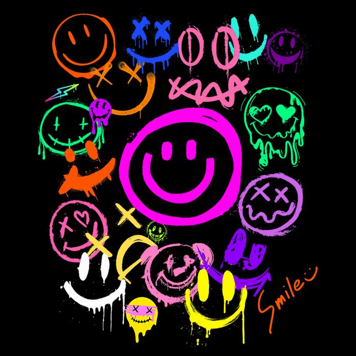 Smile Face Emoticons Fun Vivid Graffiti Smileys Graphic Backpack