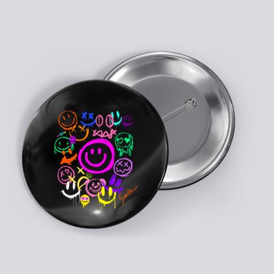 Smile Face Emoticons Fun Vivid Graffiti Smileys Graphic Button