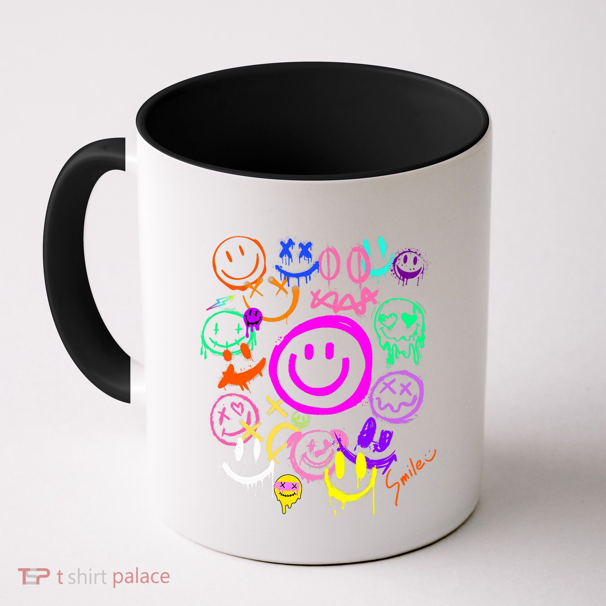 Smile Face Emoticons Fun Vivid Graffiti Smileys Graphic Mug
