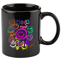 Smile Face Emoticons Fun Vivid Graffiti Smileys Graphic 11oz C Handle Ceramic Mug