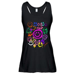 Smile Face Emoticons Fun Vivid Graffiti Smileys Graphic Ladies Essential Flowy Tank