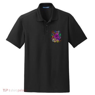 Smile Face Emoticons Fun Vivid Graffiti Smileys Graphic Dry Zone Grid Polo