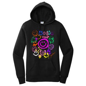 Smile Face Emoticons Fun Vivid Graffiti Smileys Graphic Women's Pullover Hoodie