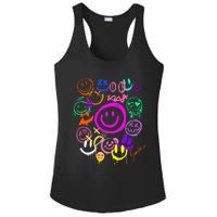 Smile Face Emoticons Fun Vivid Graffiti Smileys Graphic Ladies PosiCharge Competitor Racerback Tank