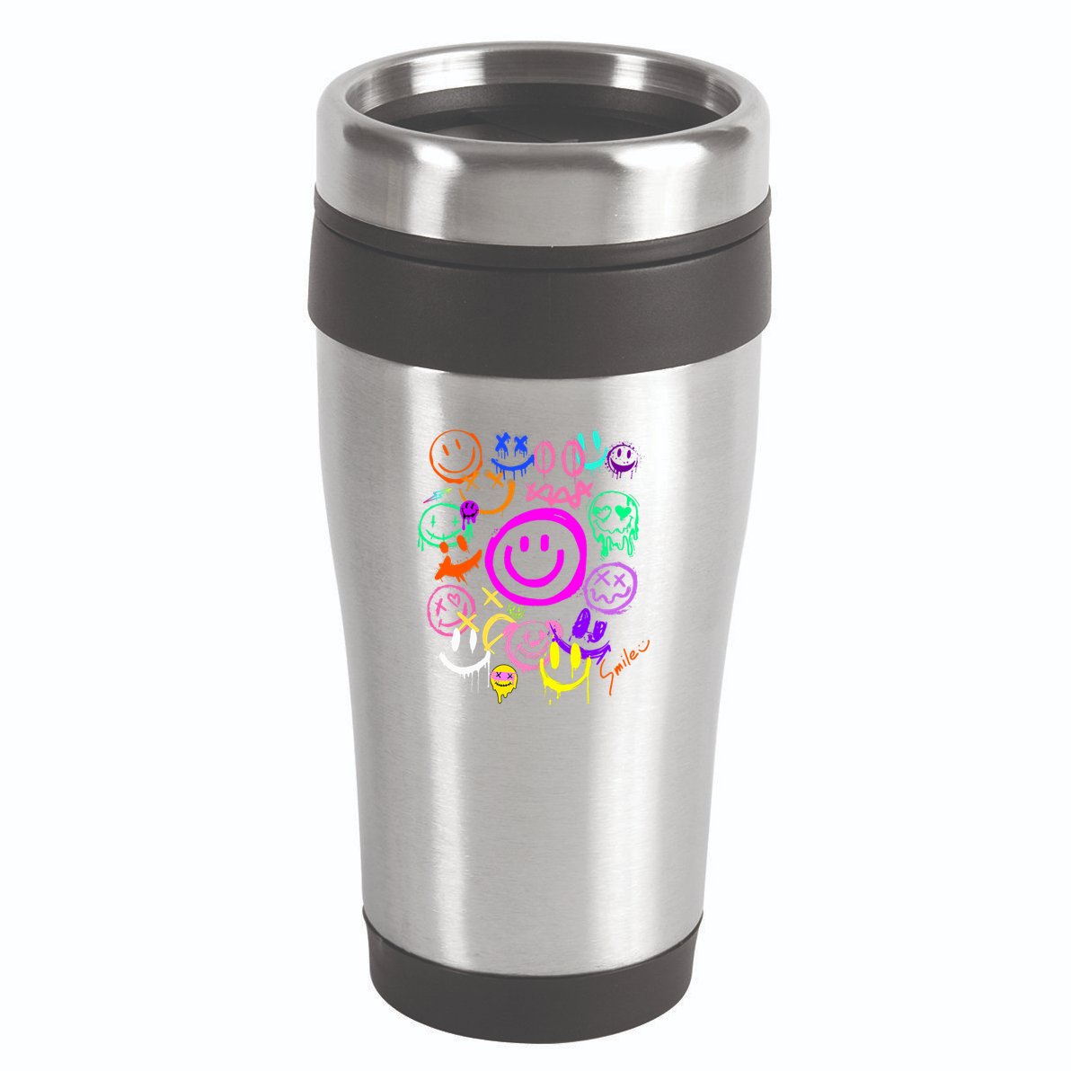 Smile Face Emoticons Fun Vivid Graffiti Smileys Graphic 16oz Travel Tumbler