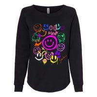 Smile Face Emoticons Fun Vivid Graffiti Smileys Graphic Womens California Wash Sweatshirt