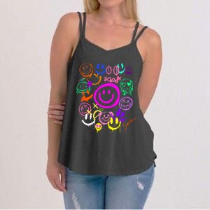 Smile Face Emoticons Fun Vivid Graffiti Smileys Graphic Women's Strappy Tank