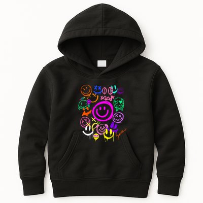 Smile Face Emoticons Fun Vivid Graffiti Smileys Graphic Kids Hoodie