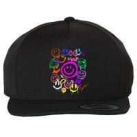 Smile Face Emoticons Fun Vivid Graffiti Smileys Graphic Wool Snapback Cap