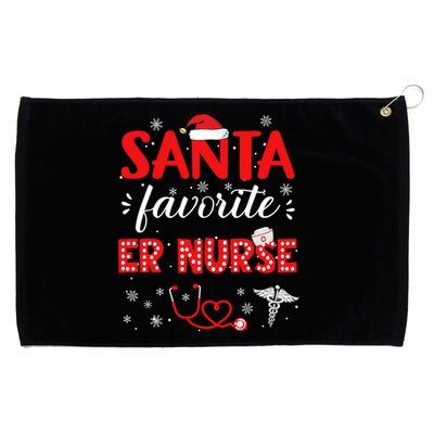 Santa Favorite Er Nurse Christmas In Hospital Xmas Funny Gift Grommeted Golf Towel