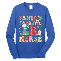 SantaS Favorite Er Nurse Xmas Light Santa Hat Christmas Gift Long Sleeve Shirt