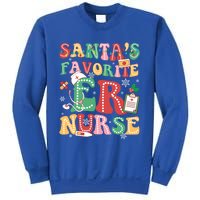 SantaS Favorite Er Nurse Xmas Light Santa Hat Christmas Gift Sweatshirt