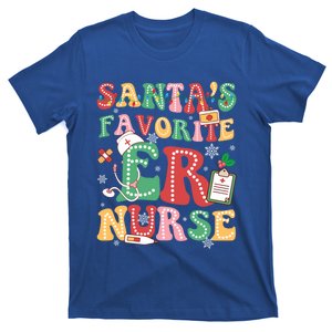 SantaS Favorite Er Nurse Xmas Light Santa Hat Christmas Gift T-Shirt