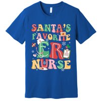 SantaS Favorite Er Nurse Xmas Light Santa Hat Christmas Gift Premium T-Shirt