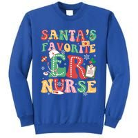 SantaS Favorite Er Nurse Xmas Light Santa Hat Christmas Gift Tall Sweatshirt