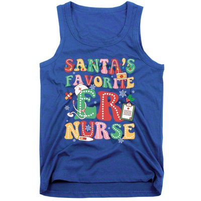 SantaS Favorite Er Nurse Xmas Light Santa Hat Christmas Gift Tank Top