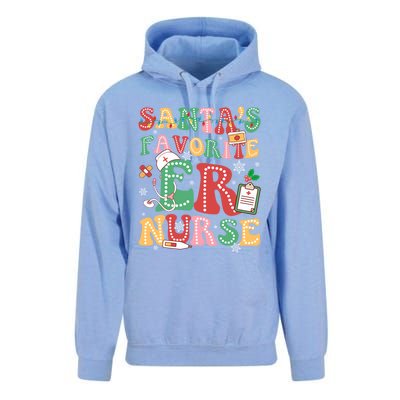 SantaS Favorite Er Nurse Xmas Light Santa Hat Christmas Gift Unisex Surf Hoodie