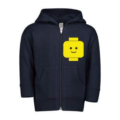 Smily Face Expression Lego Head Toddler Zip Fleece Hoodie