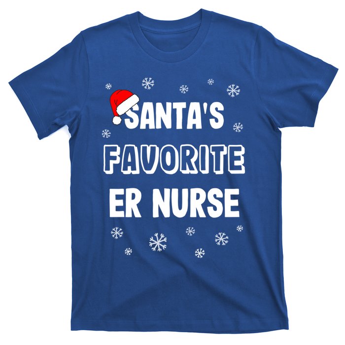 Santas Favorite Er Nurse Christmas Gift T-Shirt