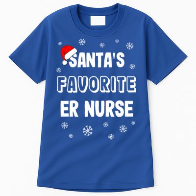 Santas Favorite Er Nurse Christmas Gift Tall T-Shirt