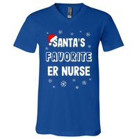 Santas Favorite Er Nurse Christmas Gift V-Neck T-Shirt