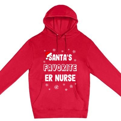 Santas Favorite Er Nurse Christmas Gift Premium Pullover Hoodie