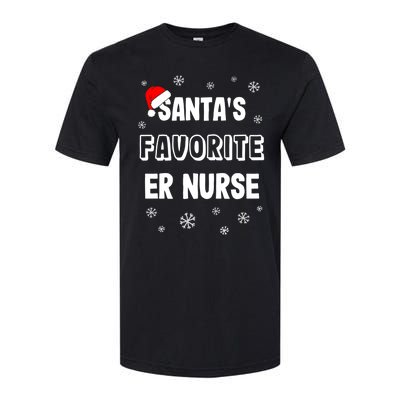 Santas Favorite Er Nurse Christmas Gift Softstyle CVC T-Shirt