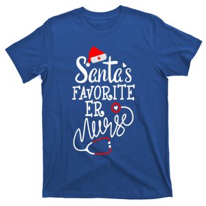 Santas Favorite Er Nurse Christmas Santa Cool Gift T-Shirt