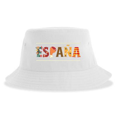 Spanish Fiesta Espana Bull Spanish Flower Spain Flag Spain Sustainable Bucket Hat