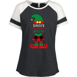 Santa's Favorite Elf Cute Christmas Holiday Enza Ladies Jersey Colorblock Tee