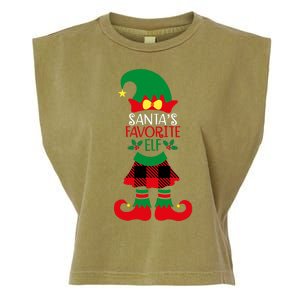 Santa's Favorite Elf Cute Christmas Holiday Garment-Dyed Women's Muscle Tee