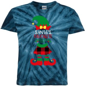 Santa's Favorite Elf Cute Christmas Holiday Kids Tie-Dye T-Shirt