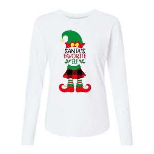 Santa's Favorite Elf Cute Christmas Holiday Womens Cotton Relaxed Long Sleeve T-Shirt