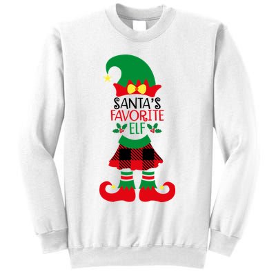Santa's Favorite Elf Cute Christmas Holiday Sweatshirt