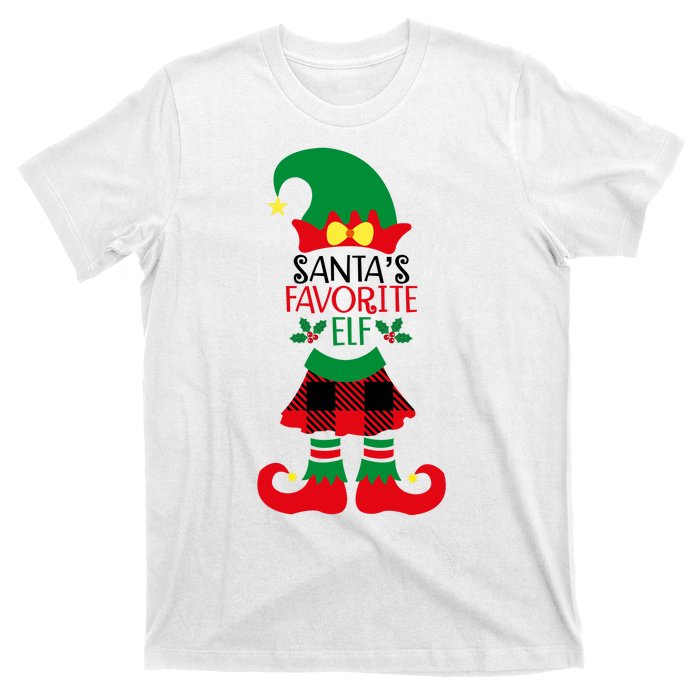 Santa's Favorite Elf Cute Christmas Holiday T-Shirt