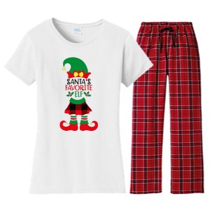 Santa's Favorite Elf Cute Christmas Holiday Women's Flannel Pajama Set