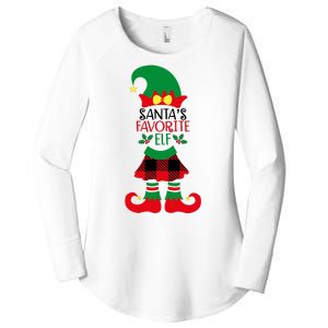 Santa's Favorite Elf Cute Christmas Holiday Women's Perfect Tri Tunic Long Sleeve Shirt