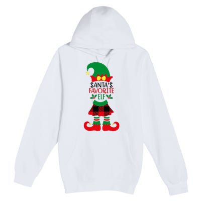 Santa's Favorite Elf Cute Christmas Holiday Premium Pullover Hoodie