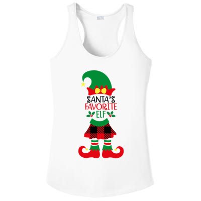 Santa's Favorite Elf Cute Christmas Holiday Ladies PosiCharge Competitor Racerback Tank