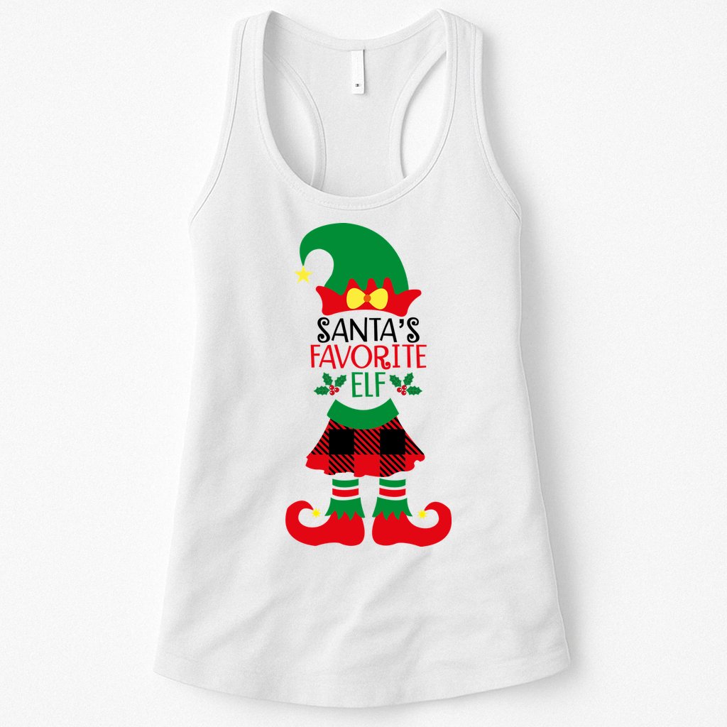 Santa's Favorite Elf Cute Christmas Holiday Womens Tank Top
