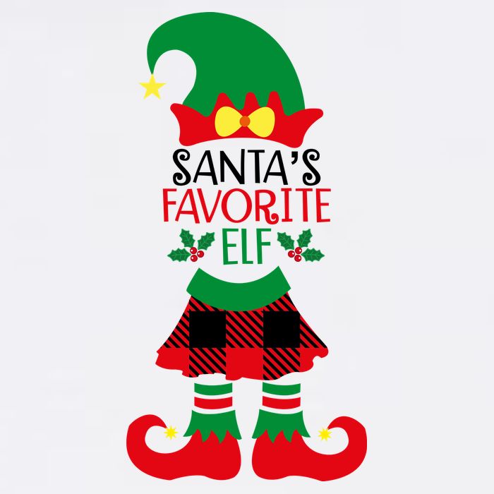 Santa's Favorite Elf Cute Christmas Holiday Baby Bodysuit