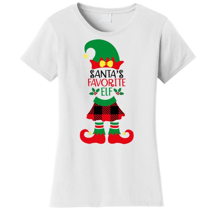 Santa's Favorite Elf Cute Christmas Holiday Women's T-Shirt